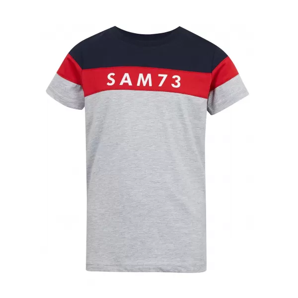  Момчешка тениска SAM 73 KALLAN KT 503 СВЕТЛО СИВО 
