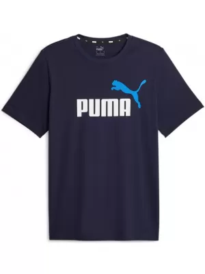 Мъжка тениска PUMA ESS+ 2 COL LOGO TEE 586759-07 СИНЬО