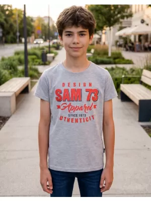 Момчешка тениска SAM 73 JANSON KT 504 СВЕТЛО СИВО