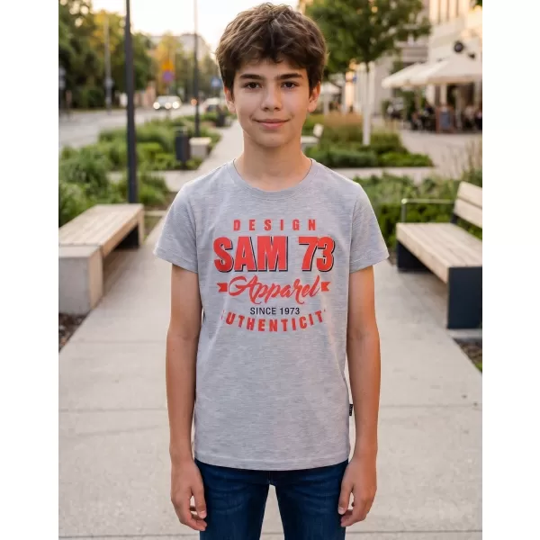  Момчешка тениска SAM 73 JANSON KT 504 СВЕТЛО СИВО 