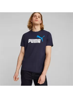 Мъжка тениска PUMA ESS+ 2 COL LOGO TEE 586759-07 СИНЬО
