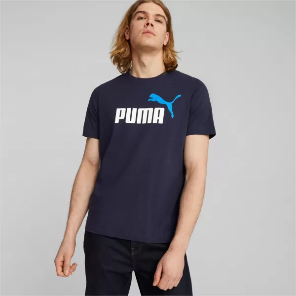  Мъжка тениска PUMA ESS+ 2 COL LOGO TEE 586759-07 СИНЬО 