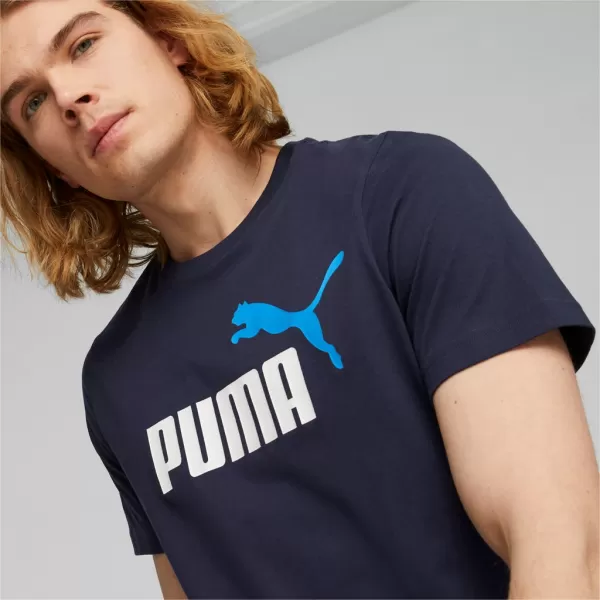  Мъжка тениска PUMA ESS+ 2 COL LOGO TEE 586759-07 СИНЬО 
