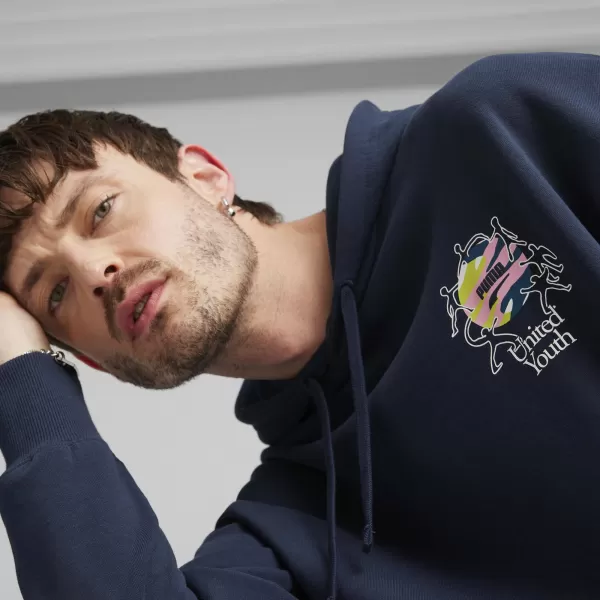  Мъжки суичър PUMA DOWNTOWN GRAPHIC HOODIE 624361-14 СИНЬО 