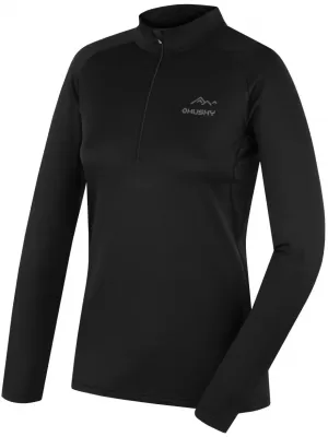 Дамска термо тениска HUSKY TROMI ZIP L ЧЕРЕН
