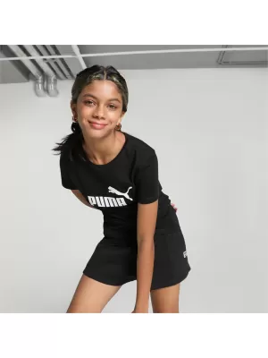 Тениска за момиче PUMA ESS LOGO TEE 587029-01 ЧЕРЕН