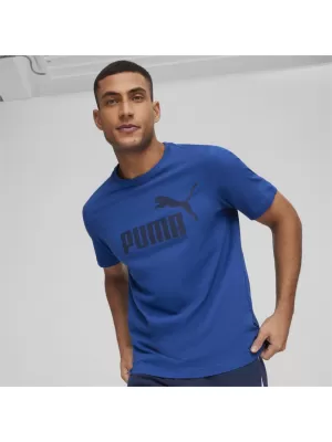 Мъжка тениска PUMA ESS LOGO TEE 586667-59 СИНЬО