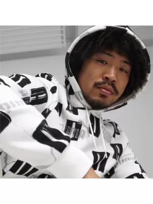 Мъжки суичър PUMA ESS+ LOGO LAB AOP HOODIE 678983-02 БЯЛО
