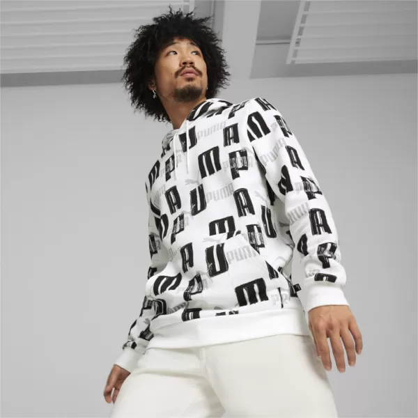  Мъжки суичър PUMA ESS+ LOGO LAB AOP HOODIE 678983-02 БЯЛО 