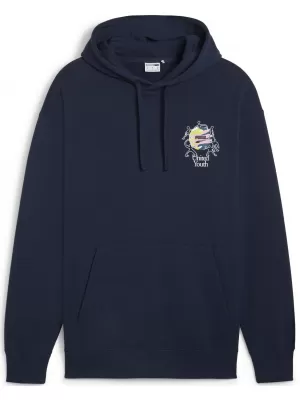 Мъжки суичър PUMA DOWNTOWN GRAPHIC HOODIE 624361-14 СИНЬО