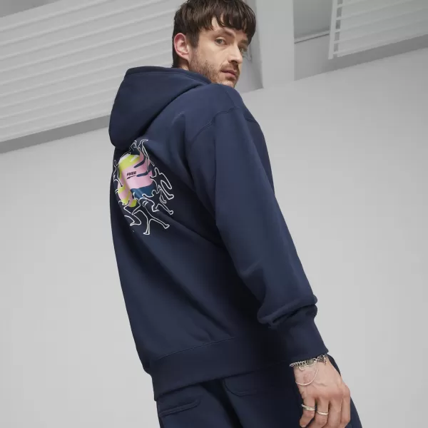  Мъжки суичър PUMA DOWNTOWN GRAPHIC HOODIE 624361-14 СИНЬО 