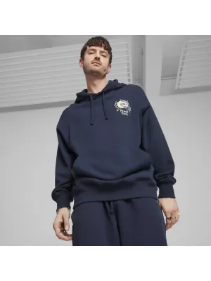 Мъжки суичър PUMA DOWNTOWN GRAPHIC HOODIE 624361-14 СИНЬО