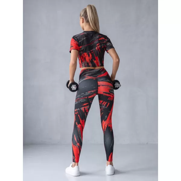  Дамски дълъг премиум клин ALTISPORT VOJ/ALW010LEG01 ЧЕРНО И ЧЕРВЕНО 