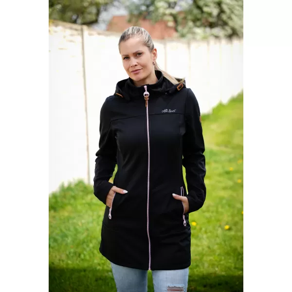  Дамско палто софтшел ALTISPORT CIARA ЧЕРНО/РОЗОВО 