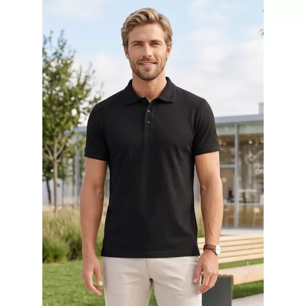  Мъжка тениска с яка ALTISPORT NoPrint NP/ALM302 ЧЕРЕН 