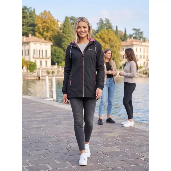  Дамско палто ALTISPORT CHELSIE ЧЕРНО/РОЗОВО 