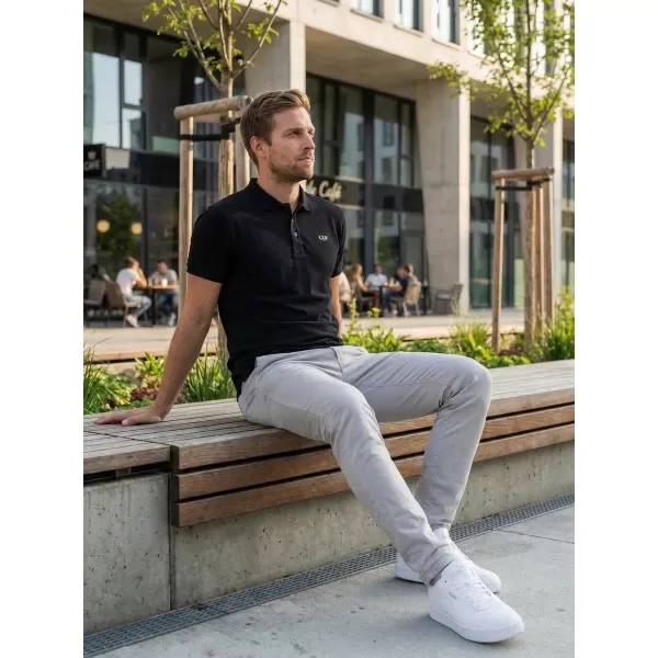  Мъжка тениска KIXMI SPENCER ЧЕРЕН 