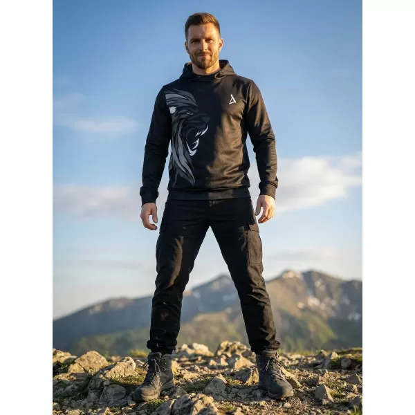  Мъжки първокласен функционален суичър ALTISPORT VOJ/ALM029MI01 ЧЕРНО И БЕЖОВО 