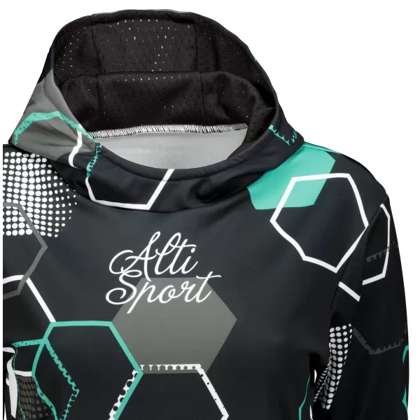  Дамски първокласен функционален суичър ALTISPORT VOJ/ALW037MI01 ЧЕРЕН/ТЮРКОАЗ 