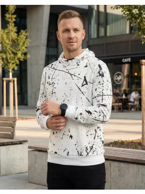 Мъжки първокласен функционален суичър ALTISPORT VOJ/ALM034MI01 БЯЛО
