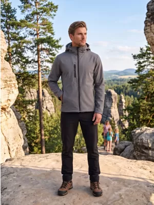 Мъжко софтшел яке ALTISPORT NoPrint NP/ALM225 ТЪМНОСИВИ ОТБЛЯСЪЦИ