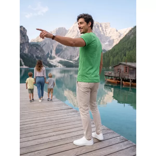  Мъжка тениска ALTISPORT NoPrint NP/ALM361 ЗЕЛЕНИ АКЦЕНТИ 