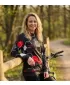 Дамски първокласен функционален суичър ALTISPORT VOJ/ALW037MI01 ЧЕРНО И ЧЕРВЕНО