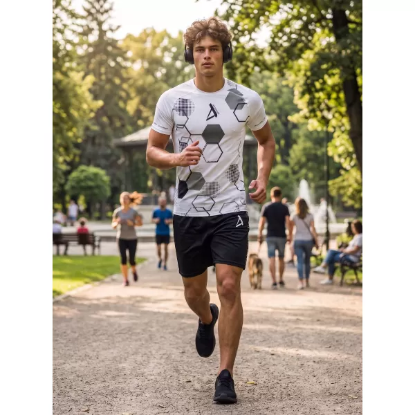  Мъжка първокласна функционална компресионна тениска с къс ръкав ALTISPORT VOJ/ALM037TR04 БЯЛО 