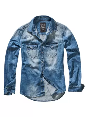 Риза BRANDIT RILEY DENIM BD4020 СИНЬО ИЗМИТО