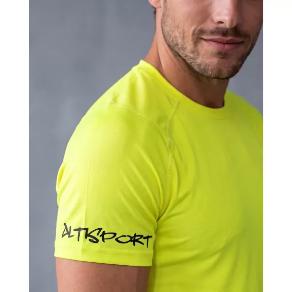  Мъжка първокласна функционална компресионна тениска с къс ръкав ALTISPORT VOJ/ALM000TR04 НЕОНОВО ЖЪЛТО 