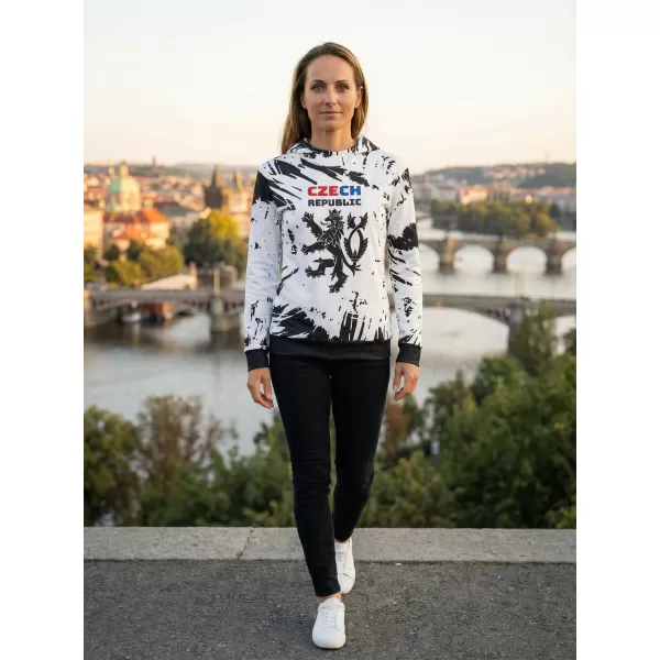 Дамски първокласен функционален суичър ALTISPORT VOJ/ALW036MI01 АБСТРАКЦИЯ БЯЛА 