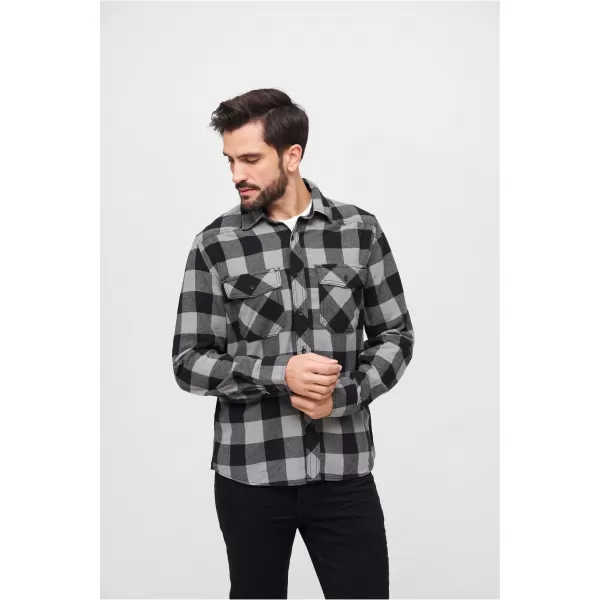  Риза BRANDIT CHECKED BD4002 ЧЕРЕН/ВЪГЛЕН 
