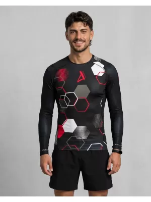 Мъжка премиум функционална компресионна тениска ALTISPORT VOJ/ALM037TR03 ЧЕРНО И ЧЕРВЕНО