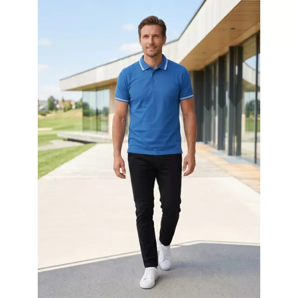  Мъжка тениска с яка ALTISPORT NoPrint NP/ALM912 ЛАЗУРНО СИНЬО 