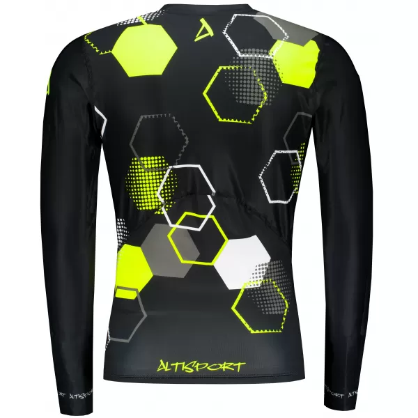  Мъжка премиум функционална компресионна тениска ALTISPORT VOJ/ALM037TR03 ЧЕРНО И ЖЪЛТО 