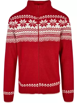 Мъжки суичър BRANDIT CARDIGAN NORWEGER BD5030 ЧЕРВЕНО