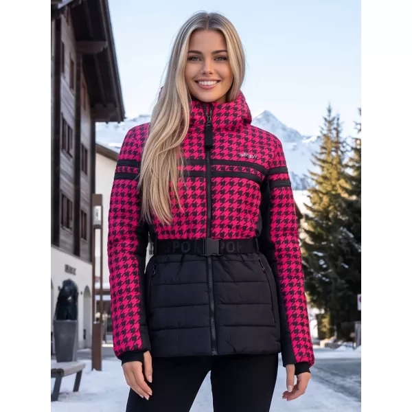  Дамско зимно яке ALTISPORT DEBORA ЧЕРНО/РОЗОВО 