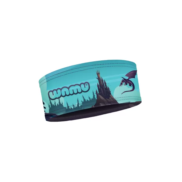  Детска спортна лента за глава DRAGON FANTASY BLUE WAMU 