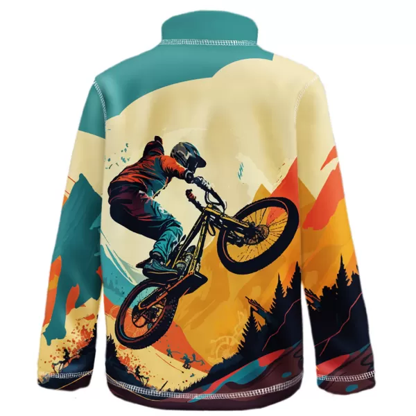 Детски поларен суичър WAMU MOUNTAIN BIKE ЗЕЛЕНО 