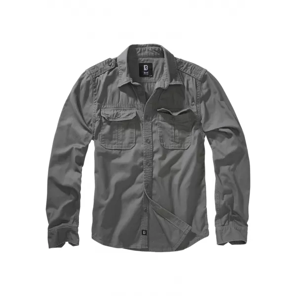  Риза BRANDIT VINTAGE BD9373 СИВО ВЪГЛЕН 