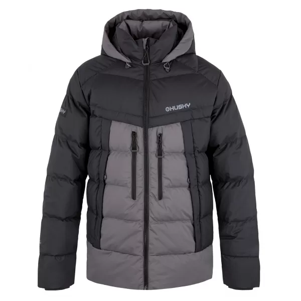  Мъжко пухено яке HUSKY DURRA M ЧЕРЕН/СИВ 