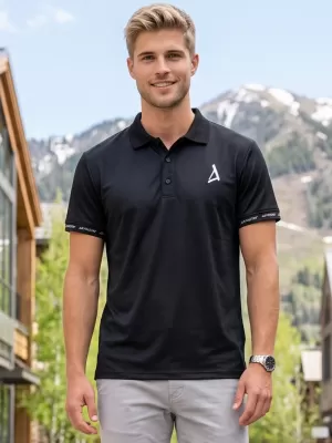 Мъжка функционална тениска с премиум яка ALTISPORT VOJ/ALM000TR05 ЧЕРЕН