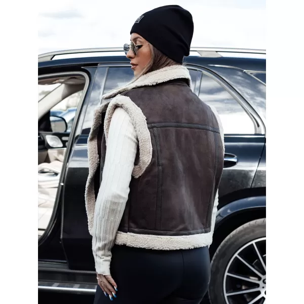  Жилетка DSTREET WOOLZIP TY4746 ČERNÁ/KARAMELOVÁ ЧЕРНО/КАФЯВО 