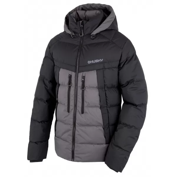  Мъжко пухено яке HUSKY DURRA M ЧЕРЕН/СИВ 