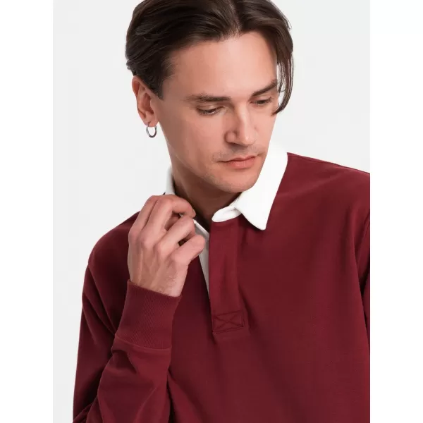  Мъжки суичър OMBRE OM-SSNZ-0132 MAROON 