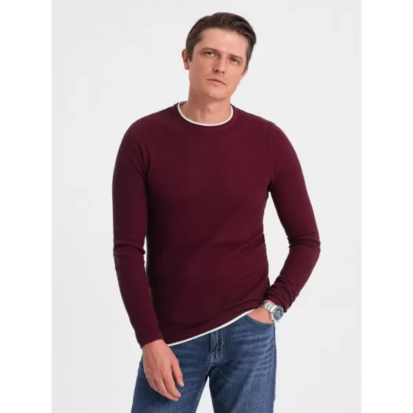  Мъжки пуловер OMBRE OM-SWSW-0103 MAROON 