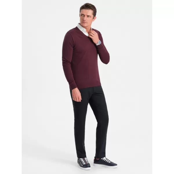  Мъжки пуловер OMBRE OM-SWSW-0102 MAROON 