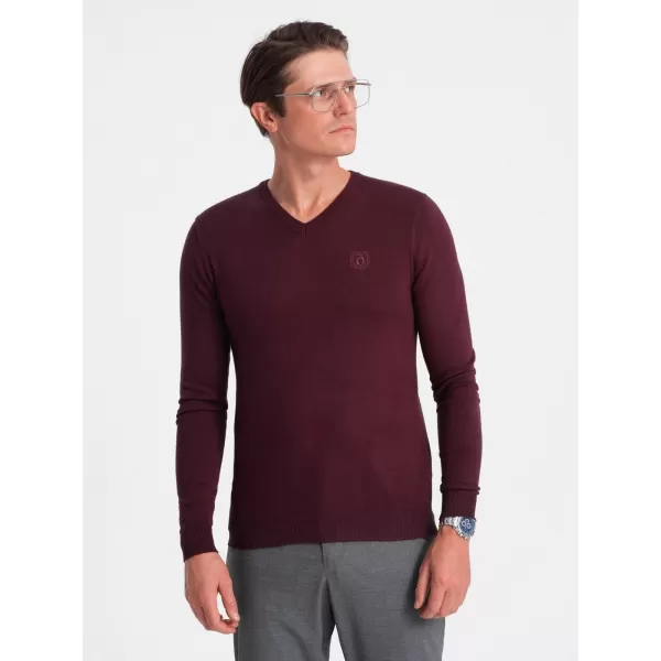  Мъжки пуловер OMBRE OM-SWBS-0107 MAROON 