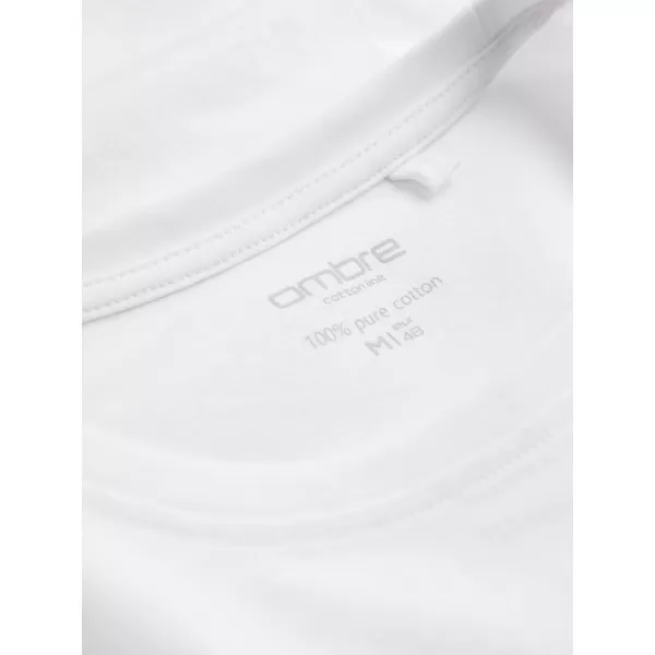  Мъжки t -риза с дълъг ръкав OMBRE OM-LSBL-0106 БЯЛ 