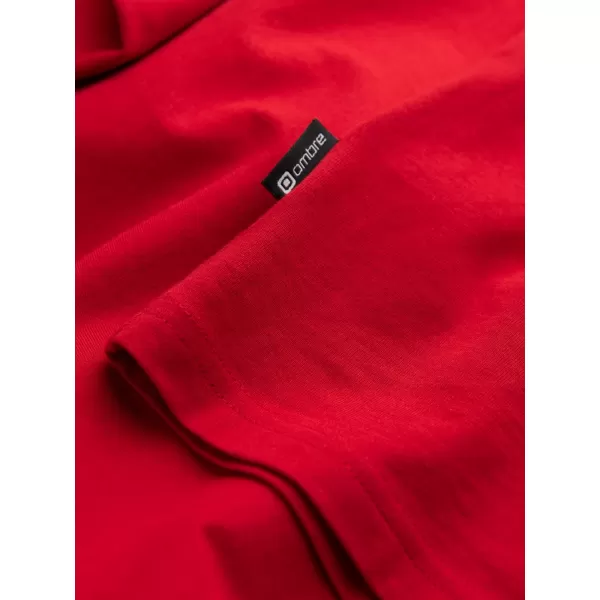  Мъжки t -риза с дълъг ръкав OMBRE OM-LSBL-0106 ЧЕРВЕНО 